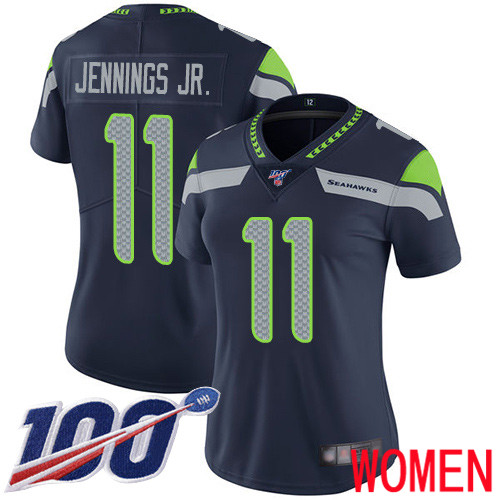 Seattle Seahawks Limited Navy Blue Women Gary Jennings Jr. Home Jersey NFL Football #11 100th Season Vapor Untouchable->women nfl jersey->Women Jersey